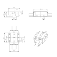 Wózek wałeczkowy, FNS, wielkość konstr. 100, stal CS, superprecyzyjna dokładność, RWA-100-FNS-C3-S-2 (R186123110) - Bosch-Rexroth