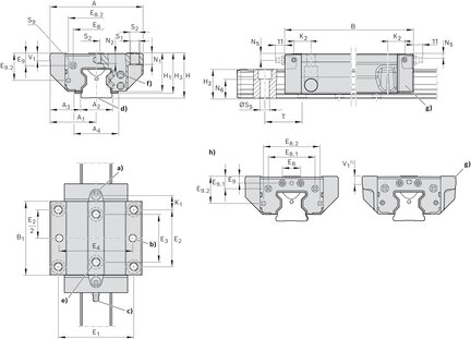 Wózek wałeczkowy, FNS, wielkość konstr. 65, stal CS, wysoka dokładność, RWD-065-FNS-C2-H-2 (R18516232X) - Bosch-Rexroth