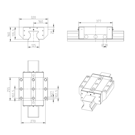 Wózek wałeczkowy, FNS, wielkość konstr. 125, resist CR, powłoka, wysoka dokładność, RWA-125-FNS-C2-H-2 (R186132360) - Bosch-Rexroth