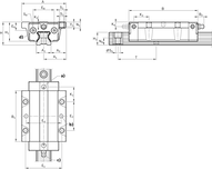 Wózek kulkowy Compact Line, FLS, wielkość konstr. 15, stal CS, dokładność: normalna (luz), KWE-015-FLS-C0-N-1 (R205B19420) - Bosch-Rexroth