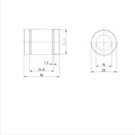 Tuleja toczna standardowa, zamknięta, 16, z uszczelką, KBM-16-D (R060101610) - Bosch-Rexroth