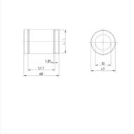 Tuleja toczna standardowa, zamknięta, 30, bez uszczelki, KBM-30 (R060003000) - Bosch-Rexroth