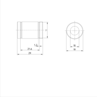 Tuleja toczna standardowa, zamknięta, 10, z dwiema uszczelkami, KBM-10-DD (R060231010) - Bosch-Rexroth