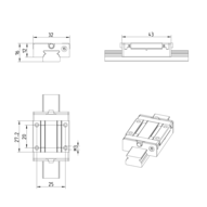 Wózek kulkowy miniaturowy, SNS, wielkość konstr. 15, resist NRII, normalna dokładność, MWA-015-SNS-C0-N-0 (R044259441) - Bosch-Rexroth