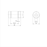 Tuleja toczna standardowa, zamknięta, 5, z dwiema uszczelkami, KBM-5-DD (R060230510) - Bosch-Rexroth