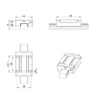 Wózek kulkowy miniaturowy, SNS, wielkość konstr. 20, resist NRII, normalna dokładność, MWA-020-SNS-C0-N-0 (R044209440) - Bosch-Rexroth