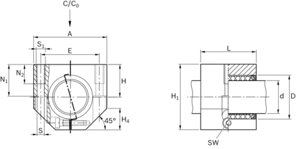 Zestaw liniowy, aluminium, C-50, z dwiema uszczelkami, NR, nasmarowany, LSAC-50-DD-NR-G (R102725034) - Bosch-Rexroth