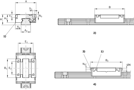Wózek kulkowy miniaturowy, SNS, wielkość konstr. 7, resist NRII, precyzyjna dokładność, MWA-007-SNS-C1-P-3 (R044271201) - Bosch-Rexroth