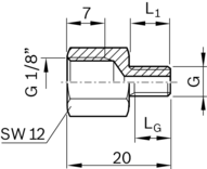 Kształtka redukcyjna, M6, M6X8-G1/8" (R345503034) - Bosch-Rexroth