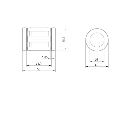 Tuleja toczna Super B, zamknięta, 25, z uszczelką, KBB-25-D (R067212540) - Bosch-Rexroth