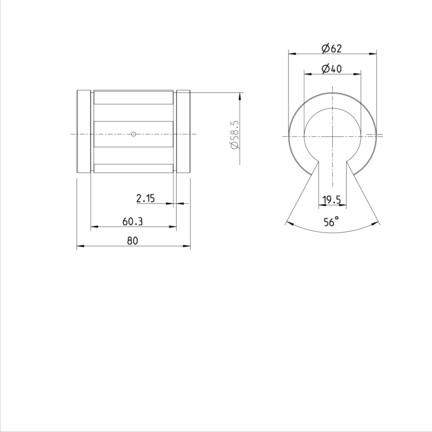 Tuleja toczna Super A, otwarta, 40, z uszczelką, KBA-O-40-D (R067114040) - Bosch-Rexroth