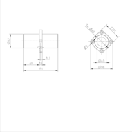 Tuleja toczna kołnierzowa, kołnierz środkowy, 40, z dwiema uszczelkami, KBMM-40-DD-NR (R074224030) - Bosch-Rexroth