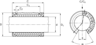 Tuleja toczna Super B, otwarta, 20, bez uszczelki, KBB-O-20 (R067302000) - Bosch-Rexroth