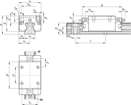 Wózek kulkowy, SNH, wielkość konstr. 15, stal CS, wysoka dokładność, z łańcuchem kulkowym, KWD-015-SNH-C1-H-1 (R162111322) - Bosch-Rexroth