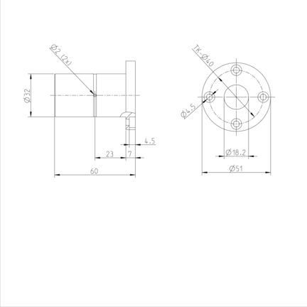 Tuleja toczna momentowa, 4-F-20, z dwiema uszczelkami, KBDR4-F-20DD (R072522000) - Bosch-Rexroth