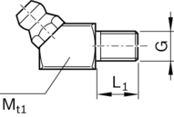 Gniazdo smarowe stożkowe, M6, M6X8-45DEG (R341700702) - Bosch-Rexroth