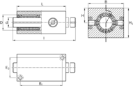 Zestaw liniowy, stal, bez uszczelki, LSSDR2T-30-WV-2000 (R109753088) - Bosch-Rexroth