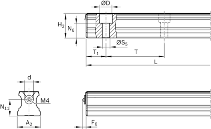 Szyna kulkowa, SNS, wielkość konstr. 35, resist NRII, normalna dokładność, KSA-035-SNS-N-MA-SC (R204534466) - Bosch-Rexroth