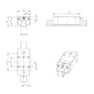 Wózek wałeczkowy, SNS, wielkość konstr. 25, stal CS, superprecyzyjna dokładność, RWD-025-SNS-C2-S-2 (R18222212X) - Bosch-Rexroth