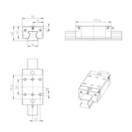 Wózek wałeczkowy, SNS, wielkość konstr. 35, stal CS, precyzyjna dokładność, RWD-035-SNS-C2-P-2 (R18223222X) - Bosch-Rexroth