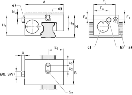Element zaciskowy pneumatyczny, LCP 2505 AK/08 (R161924274) - Bosch-Rexroth