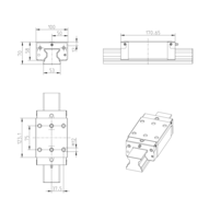 Wózek wałeczkowy, SNS, wielkość konstr. 55, stal CS, superprecyzyjna dokładność, RWD-055-SNS-C2-S-2 (R18225212X) - Bosch-Rexroth