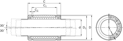 Tuleja toczna Super A, zamknięta, 50, bez uszczelki, KBA-50 (R067005000) - Bosch-Rexroth