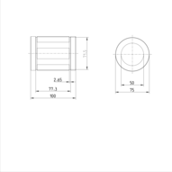Tuleja toczna Super A, zamknięta, 50, bez uszczelki, KBA-50 (R067005000) - Bosch-Rexroth