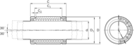 Tuleja toczna Super A, zamknięta, 25, z uszczelką, KBA-25-D (R067012540) - Bosch-Rexroth