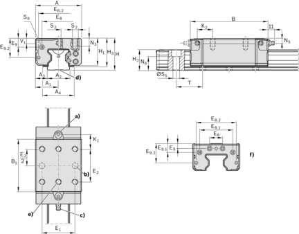 Wózek wałeczkowy, SNS, wielkość konstr. 45, stal CS, superprecyzyjna dokładność, RWD-045-SNS-C3-S-2-AS (R18224312A) - Bosch-Rexroth