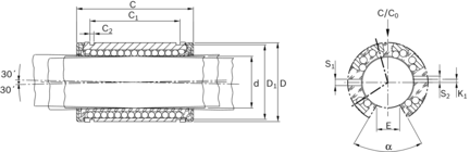 Tuleja toczna Super H, otwarta, 40, bez uszczelki, KBH-O-40 (R073304000) - Bosch-Rexroth