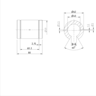 Tuleja toczna Super H, otwarta, 40, bez uszczelki, KBH-O-40 (R073304000) - Bosch-Rexroth