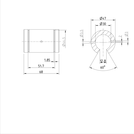 Tuleja toczna Super H, otwarta, 30, całkowicie uszczelniona, KBH-O-30-VD (R073323045) - Bosch-Rexroth