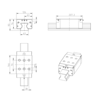 Wózek wałeczkowy, SNS, wielkość konstr. 65, stal CS, superprecyzyjna dokładność, RWD-065-SNS-C3-S-2 (R18226312X) - Bosch-Rexroth