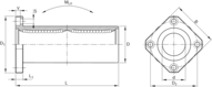 Tuleja toczna kołnierzowa, kołnierz, tandem, 20, z dwiema uszczelkami, KBMFT-20-DD (R074152000) - Bosch-Rexroth