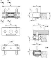 Kaseta pojedyncza z rolkami bieżnymi, SKS, wielkość konstr. 52, aluminium, klasa obciążenia FS, LWA-052-SKS-FS-E-0 (R190335210) - Bosch-Rexroth