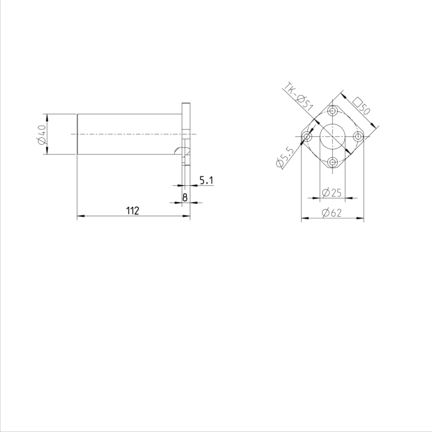 Tuleja toczna kołnierzowa, kołnierz, tandem, 25, z dwiema uszczelkami, KBMFT-25-DD-NR (R074122530) - Bosch-Rexroth