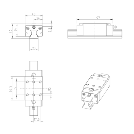 Wózek wałeczkowy, SNH, wielkość konstr. 25, resist CR, powłoka, wysoka dokładność, RWA-025-SNH-C2-H-2 (R182122366) - Bosch-Rexroth