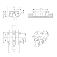 Wózek kulkowy, FNS, wielkość konstr. 30, resist NRII, precyzyjna dokładność, z łańcuchem kulkowym, KWD-030-FNS-C1-P-0 (R200171206) - Bosch-Rexroth