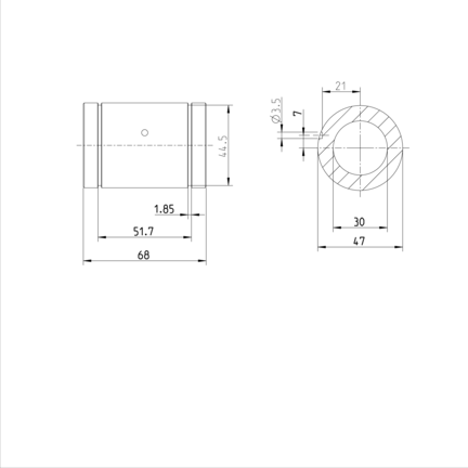 Tuleja toczna Super SH, zamknięta, 30, z dwiema uszczelkami, KBSH-30-DD (R073023040) - Bosch-Rexroth