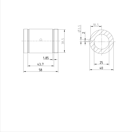 Tuleja toczna Super SH, zamknięta, 25, z uszczelką, KBSH-25-D (R073012540) - Bosch-Rexroth