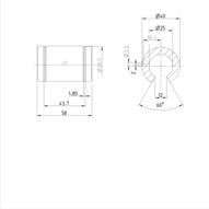 Tuleja toczna Super SH, otwarta, 25, bez uszczelki, KBSH-O-25 (R073102500) - Bosch-Rexroth