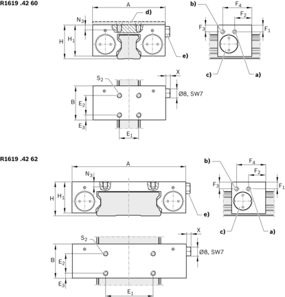 Element zaciskowy pneumatyczny MK, 25 mm (R161924260) - Bosch-Rexroth