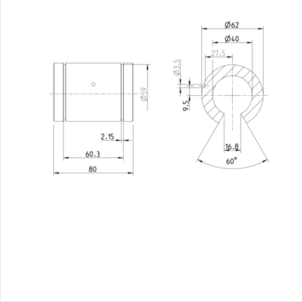 Tuleja toczna Super SH, otwarta, 40, z dwiema uszczelkami, KBSH-O-40-DD (R073124040) - Bosch-Rexroth