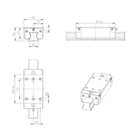 Wózek wałeczkowy, SLS, wielkość konstr. 35, stal CS, superprecyzyjna dokładność, RWD-035-SLS-C2-S-2-AS (R18233212A) - Bosch-Rexroth