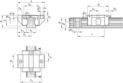 Wózek kulkowy, FKN, wielkość konstr. 25, stal CS, wysoka dokładność, bez łańcucha kulkowego, KWC-025-FKN-C0-H-2 (R166329311) - Bosch-Rexroth