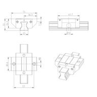 Wózek kulkowy, FKN, wielkość konstr. 25, stal CS, normalna dokładność, bez łańcucha kulkowego, KWC-025-FKN-C0-N-2 (R166329410) - Bosch-Rexroth