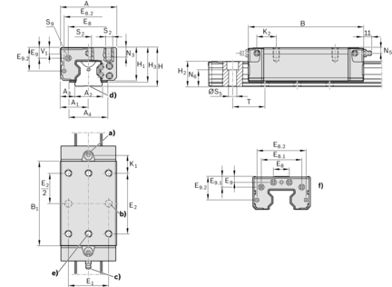 Wózek wałeczkowy, SLS, wielkość konstr. 35, stal CS, wysoka dokładność, RWD-035-SLS-C2-H-2-AS (R18233232A) - Bosch-Rexroth