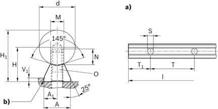 Wał stalowy z zamontowaną podporą wału, stal nierdzewna, WM-16-S-H6X90- (R101601620) - Bosch-Rexroth