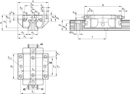 Wózek kulkowy, FNS, wielkość konstr. 25, aluminium, wysoka dokładność, z łańcuchem kulkowym, KWD-025-FNS-C0-H-1 (R163129322) - Bosch-Rexroth